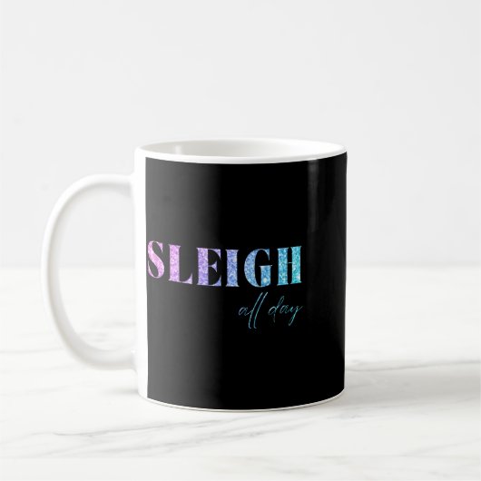 Unicorn Glitter Sleigh All Day Christmas Kaffeetasse (Links)