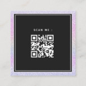 Unicorn Glitzer Fügen Sie Ihr Logo QR Code Social  Quadratische Visitenkarte (Rückseite)