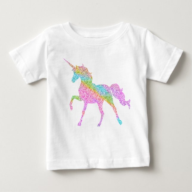 Unicorn-Glitzer-Spitze für Kinder Baby T-shirt (Vorderseite)
