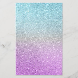 Unicorn Glitzer Stationery Briefpapier