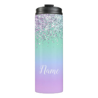 Unicorn Glitzer Thermal Personalisiert Tumbler Thermosbecher
