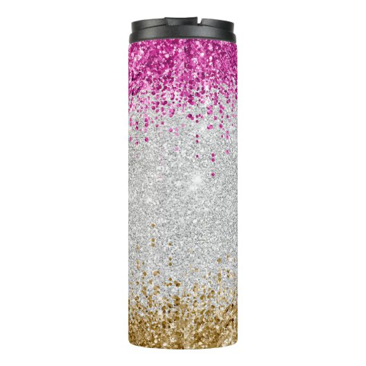 Unicorn-Glitzer Thermosbecher (Rückseite)