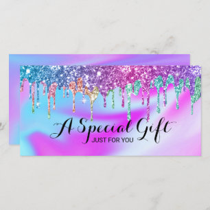 Unicorn Glitzer Tropfens Salon Geschenkgutscheine