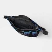 Unicorn Glitzern Aqua-blaues Omermuster Monogram Bauchtasche (Offen)