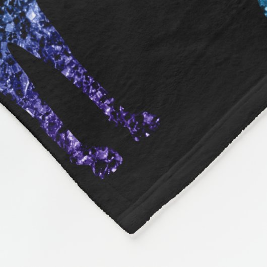 Unicorn Glitzern Aqua-blaues Omermuster Monogram Fleecedecke (Ecke)