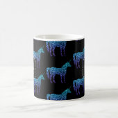 Unicorn Glitzern Aqua-blaues Omermuster Monogram Kaffeetasse (Mittel)