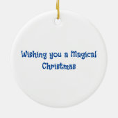 Unicorn Glitzern Aqua-blaues Omermuster Monogram Keramik Ornament (Hinten)