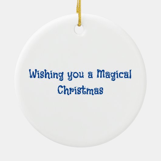 Unicorn Glitzern Aqua-blaues Omermuster Monogram Keramik Ornament (Hinten)