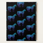 Unicorn Glitzern Aqua-blaues Omermuster Monogram Planer (Rückseite)