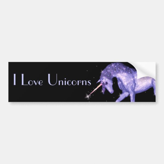 Unicorn-Glitzern Autoaufkleber (Vorne)