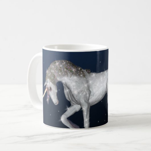 Unicorn-Glitzern Kaffeetasse (Vorderseite Links)