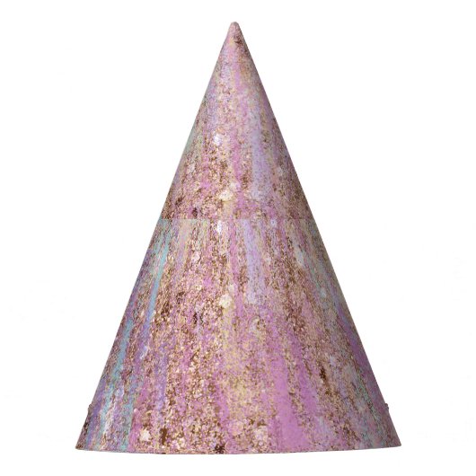 Unicorn Glitzy Rose Gold Glitzer Sparkle Geburtsta Partyhütchen (Vorderseite)