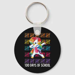 Unicorn glücklich 100 Tage der Schule Mädchen Gesc Schlüsselanhänger