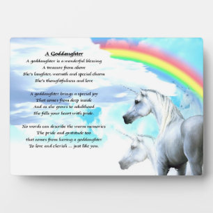 Unicorn Godtochter Gedicht Plakat Fotoplatte