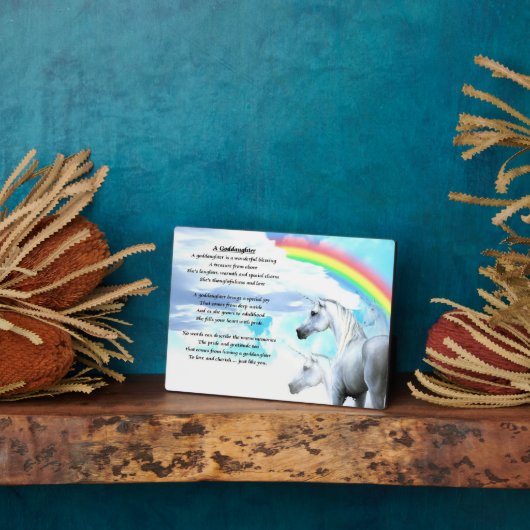 Unicorn Godtochter Gedicht Plakat Fotoplatte (Seite)