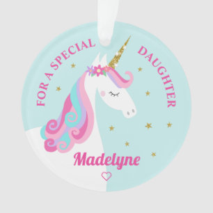 Unicorn Gold Glitzer Daughter Weihnachten Ornament