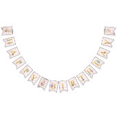 Unicorn Gold Glitzer Pink Baby Girl Happy Birthday Wimpelkette (Alle)