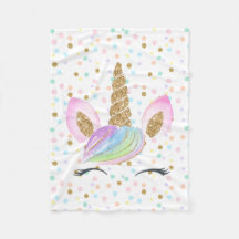 Unicorn Gold Glitzer Rainbow Pastel Niedliches Gir