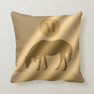 Unicorn Gold Luxury Monogram Kissen