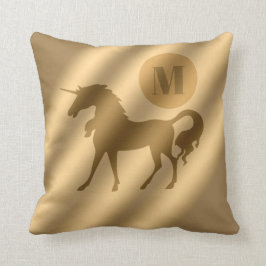 Unicorn Gold Luxury Monogram Kissen