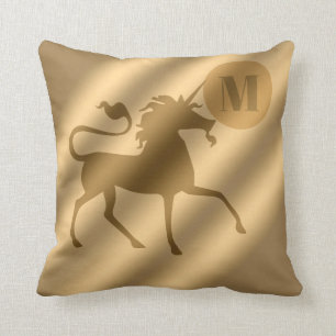 Unicorn Gold Luxury Monogram Kissen
