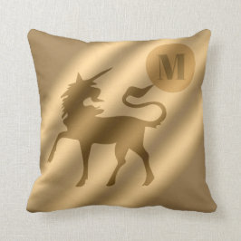 Unicorn Gold Luxury Monogram Kissen