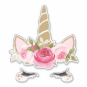 Unicorn Gold Pink Niedlich Trendy Sticker (Vorderseite)