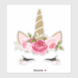 Unicorn Gold Pink Niedlich Trendy Sticker