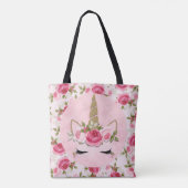 Unicorn Gold Pink Rose Niedlich Trendy Tasche (Rückseite)