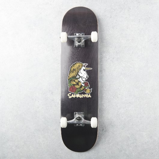 Unicorn Gold Rose Aufkleber (Skateboard)