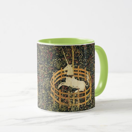 UNICORN GOTHIC FANTASY BLUME, FLORALMOTIFS grün Tasse (VorderseiteRechts)