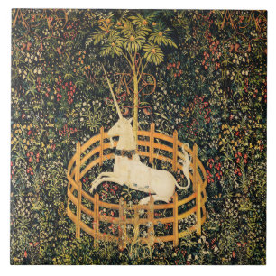 UNICORN GOTHIC FANTASY BLUME, FLORALMOTIKEN FLIESE