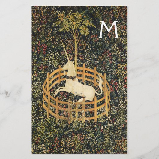 UNICORN,GOTHISCHE FANTASIE-BLUME,FLORALISCHER Mont Briefpapier (Vorderseite)