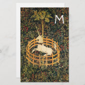 UNICORN,GOTHISCHE FANTASIE-BLUME,FLORALISCHER Mont Briefpapier (Vorne/Hinten)
