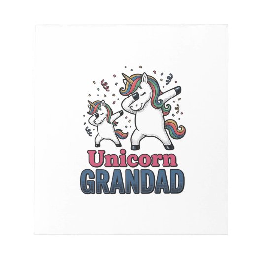Unicorn Grandad Vintage Engraving Shirt Design_1 Notizblock (Vorderseite)