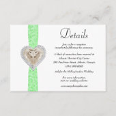 Unicorn Green Lace Wedding Details Begleitkarte (Vorderseite)