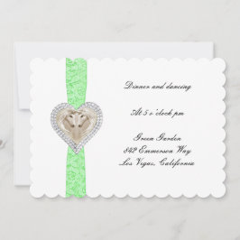 Unicorn Green Lace Wedding Reception Card Einladung