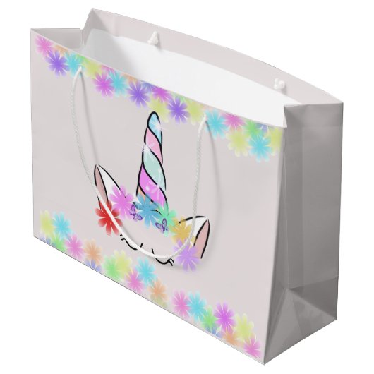 Unicorn Große Geschenktüte (Rückseite Schrägansicht)