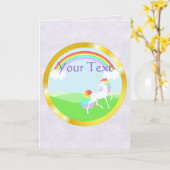 Unicorn Grußkarte Karte (Gelbe Blume)