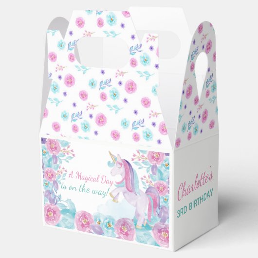 Unicorn Gunst Box, Magical Birthday Party Geschenkschachtel (Geöffnet)