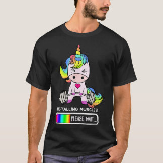 Unicorn Gym , Installation von Muskeln Unicorn Wei T-Shirt
