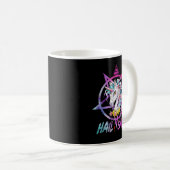 Unicorn Hail Satan Death Metal Rainbow Rave Männer Kaffeetasse (VorderseiteRechts)