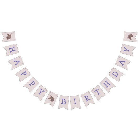 Unicorn Happy Birthday Bunting Flag Banner (Alle)