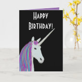 Unicorn Happy Birthday Card Karte (Gelbe Blume)