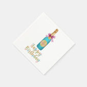 Unicorn Happy Birthday Champagne Serviette (Ecke)