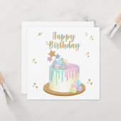 Unicorn Happy Birthday Karte (Vorderseite/Rückseite Beispiel)