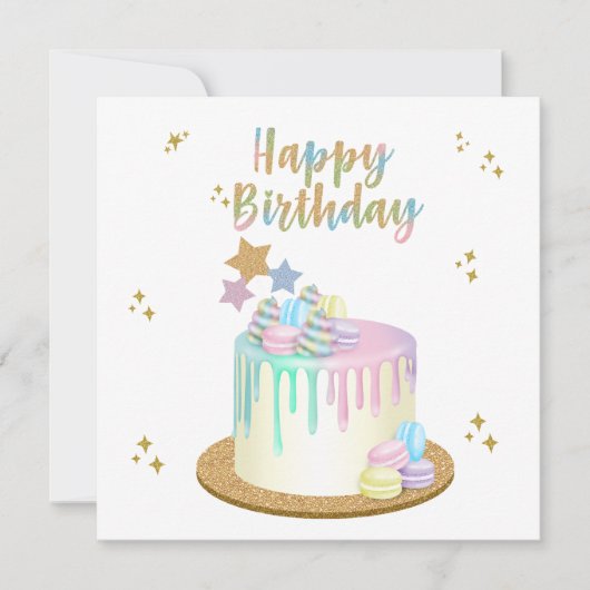 Unicorn Happy Birthday Karte (Vorderseite)