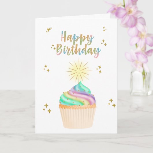 Unicorn Happy Birthday Karte (Orchidee)