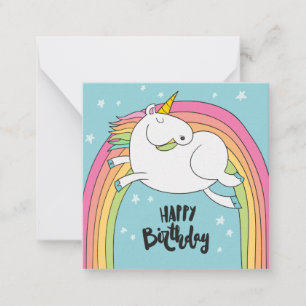 Unicorn Happy Birthday Mitteilungskarte