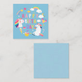 Unicorn Happy Birthday Mitteilungskarte (Vorne/Hinten)